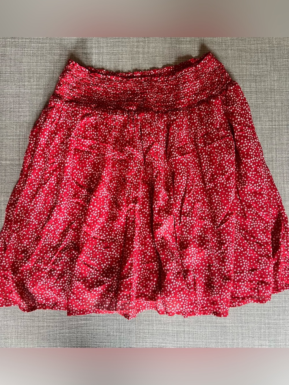 Old Navy Red Star-Print Smocked Waist Patriotic Skater Skirt XS